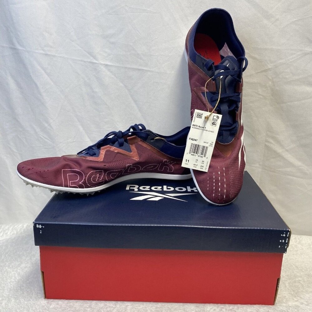 Reebok RBTC Racer 1 Shoes Men Size 11 Blue Cadet/Merlot/White Lace-up FV8247 New